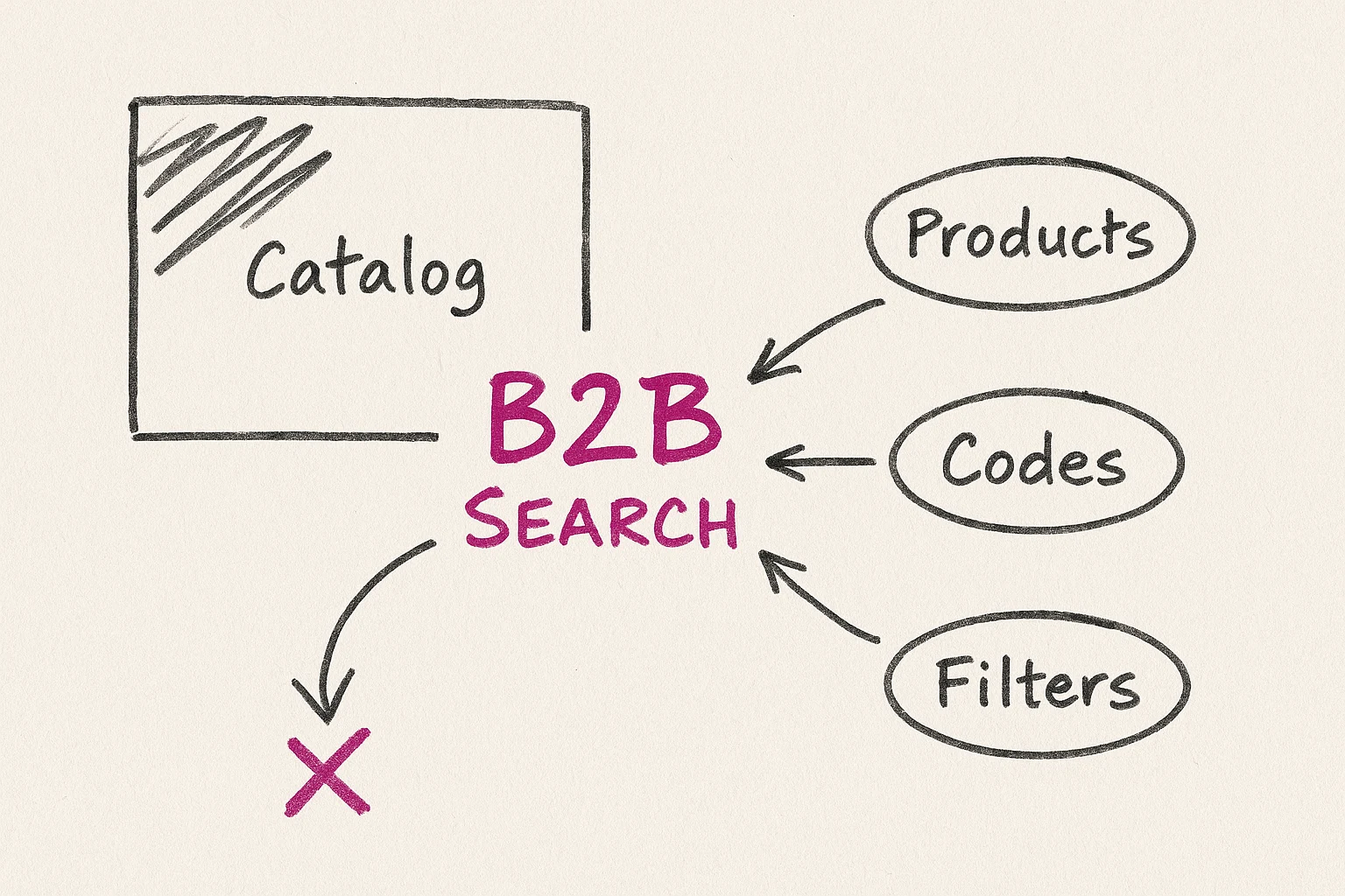 Líder comercial analisando falhas de catálogo e busca de produtos B2B