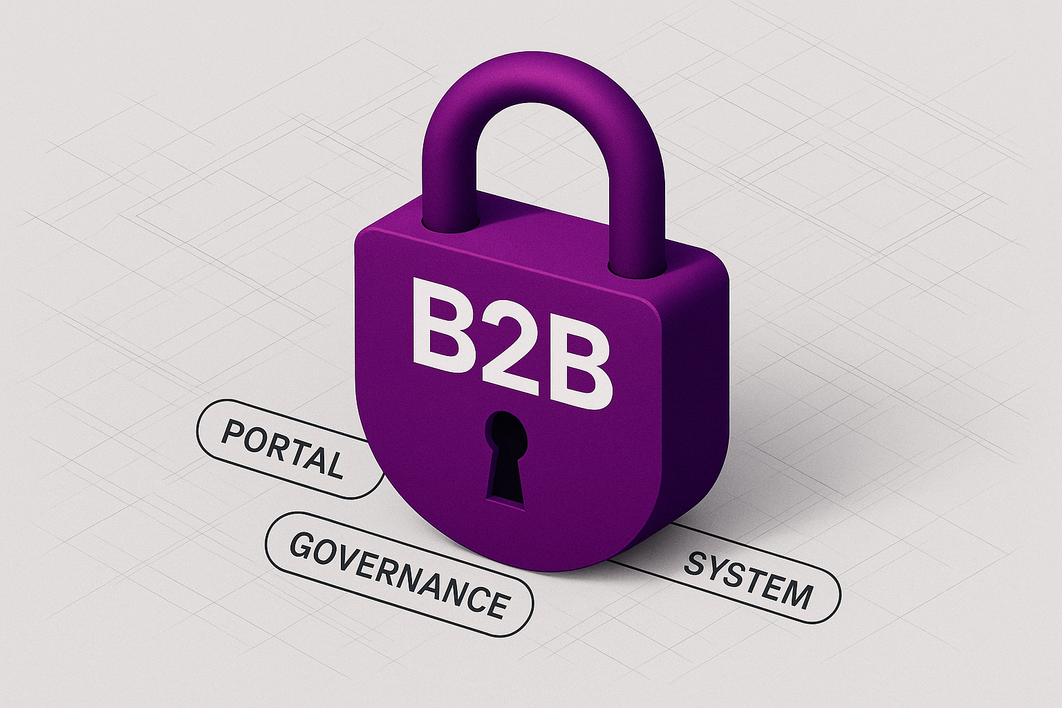 Diretor comercial diante de um portal B2B moderno enquanto uma conversa de WhatsApp com negociação de preço aparece ao lado, simbolizando a governança que ficou de fora do sistema