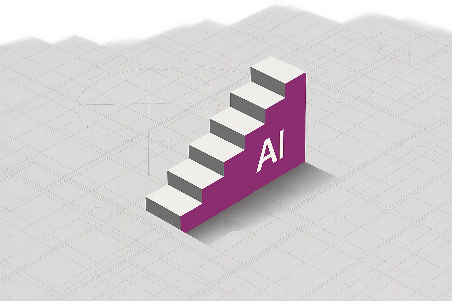 Diagrama mostrando um agente de IA tomando decisões comerciais em cadeia sem estrutura de regras, com setas representando erros se multiplicando em escala numa operação B2B