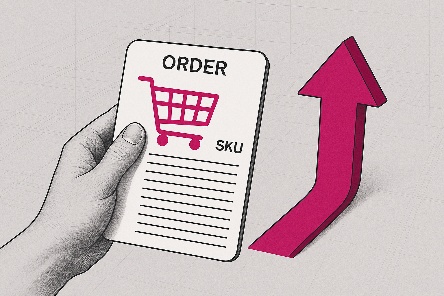 Vendedor B2B diante de planilha extensa montando pedido manualmente em distribuidora de autopeças