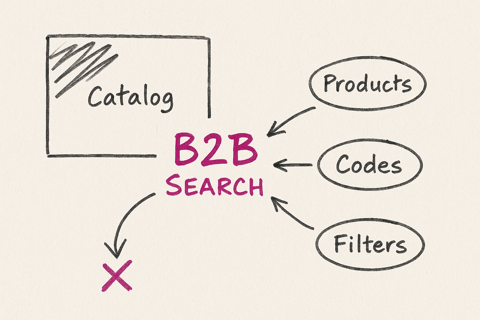 Líder comercial analisando falhas de catálogo e busca de produtos B2B